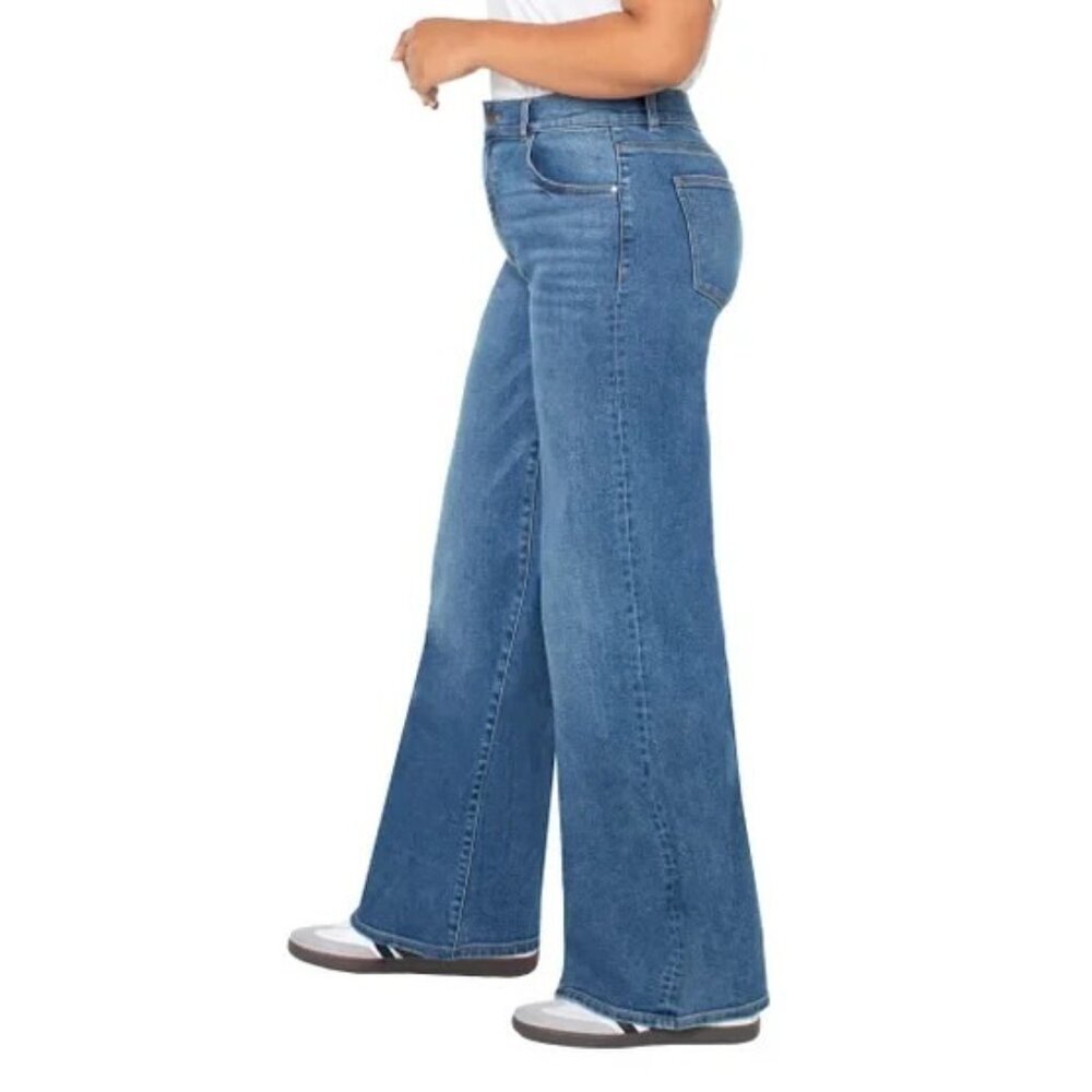 NEW Well Worn Wide Leg High Rise Jeans Women's Size 16/36 Stretched - Picture 3 of 14